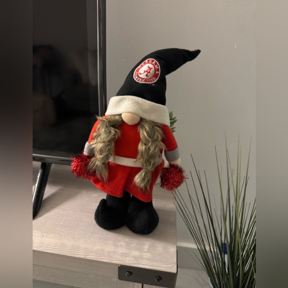 University of Alabama Gnome Plush with Red Cheering Outfit